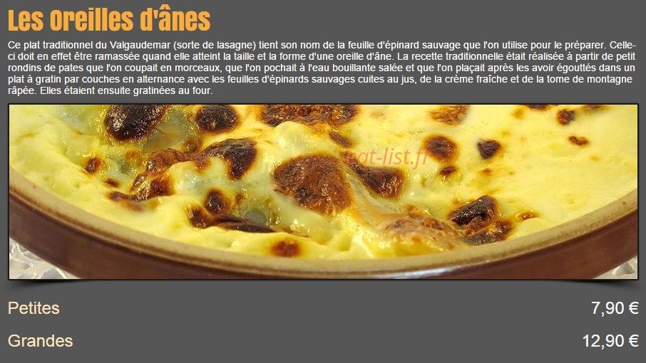 Restaurant Le Valgo — carte page 10