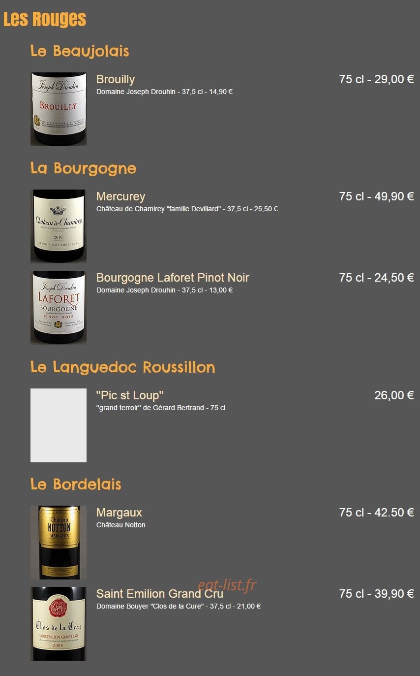 Restaurant Le Valgo — carte page 23