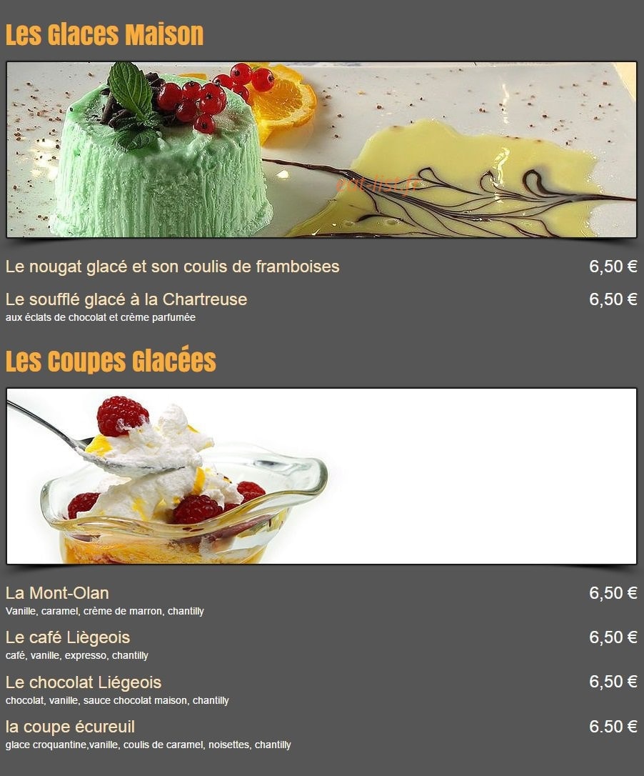 Restaurant Le Valgo — carte page 6