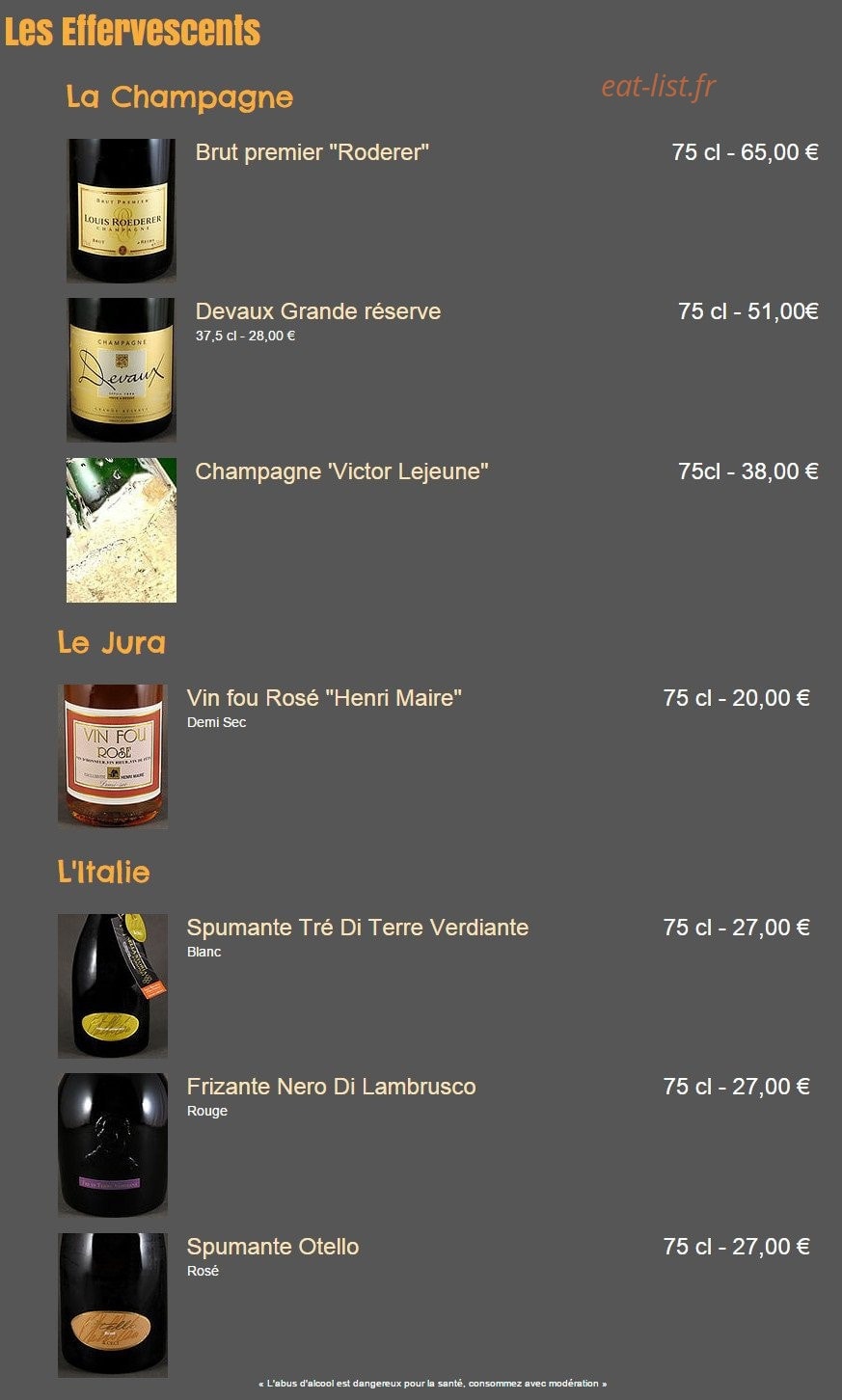 Restaurant Le Valgo — carte page 21