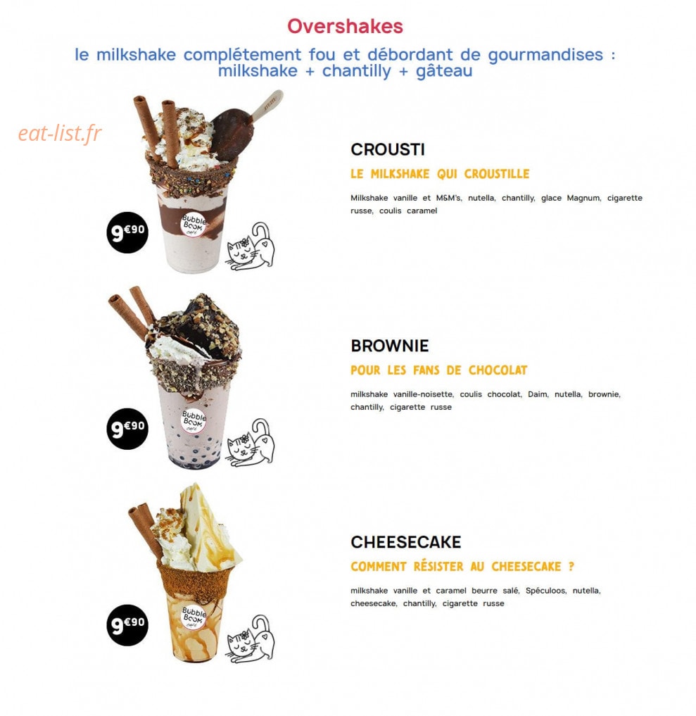 Bubble Boom Café — carte page 18