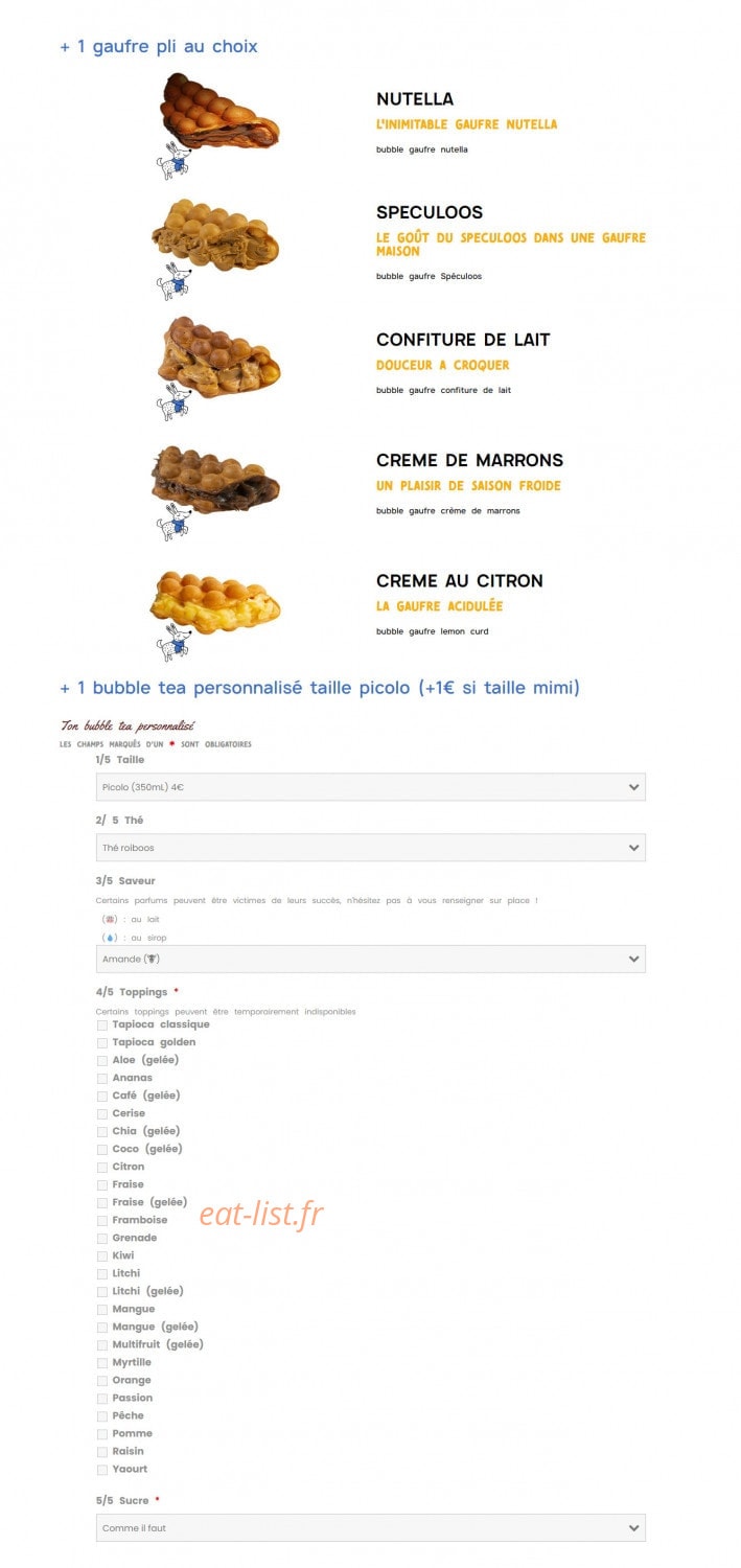 Bubble Boom Café — carte page 7