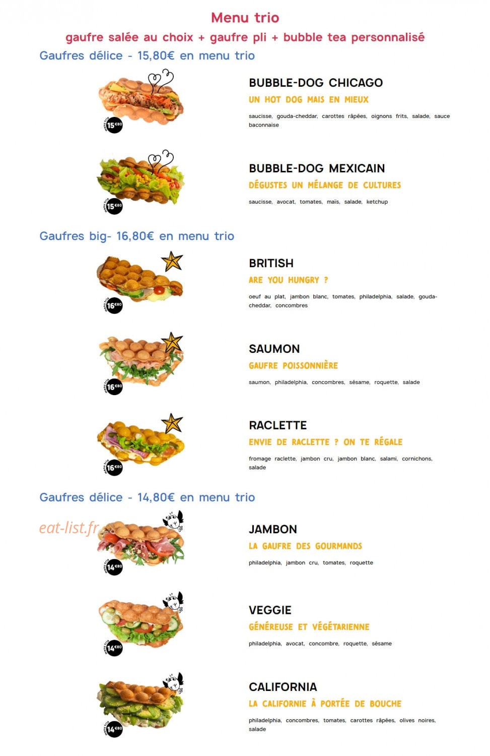 Bubble Boom Café — carte page 6