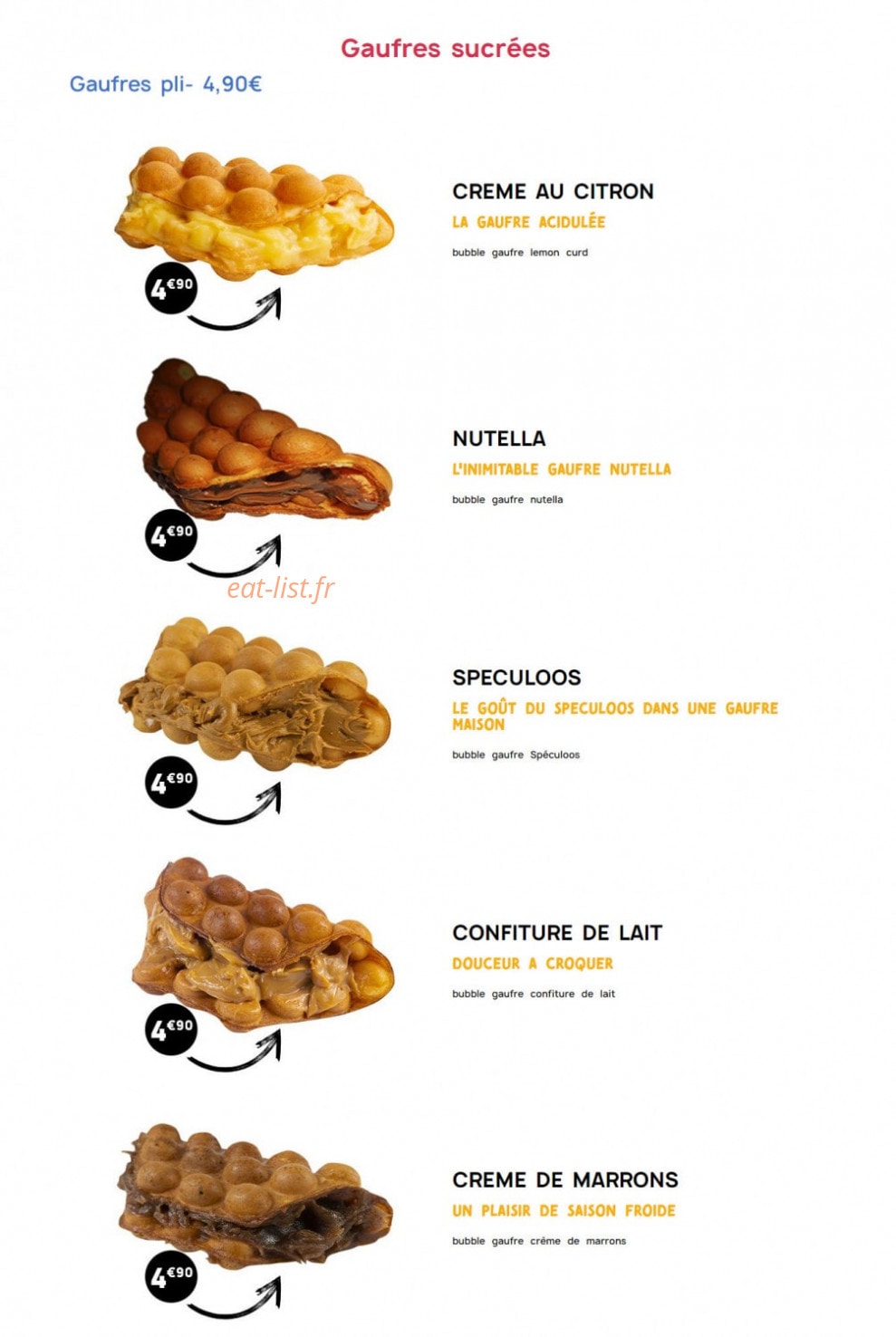 Bubble Boom Café — carte page 8