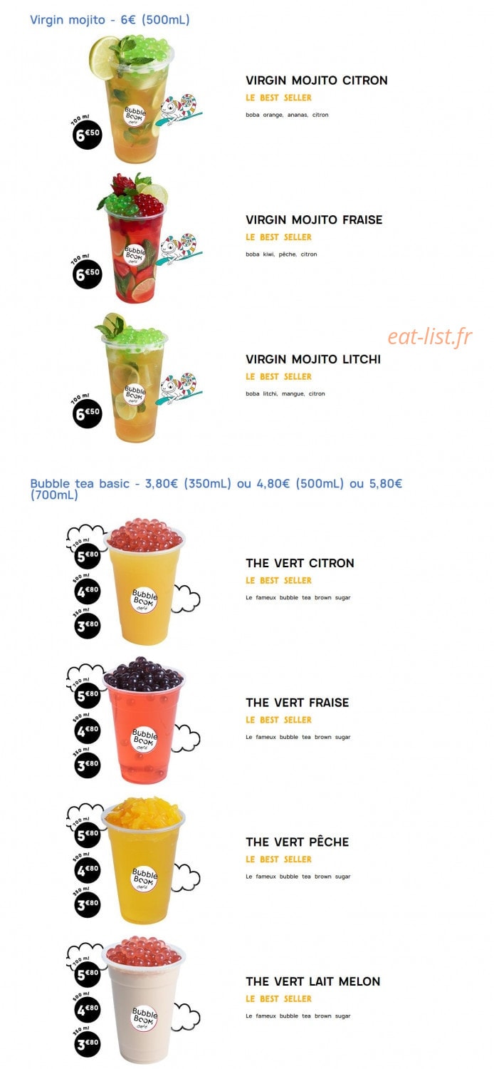 Bubble Boom Café — carte page 17