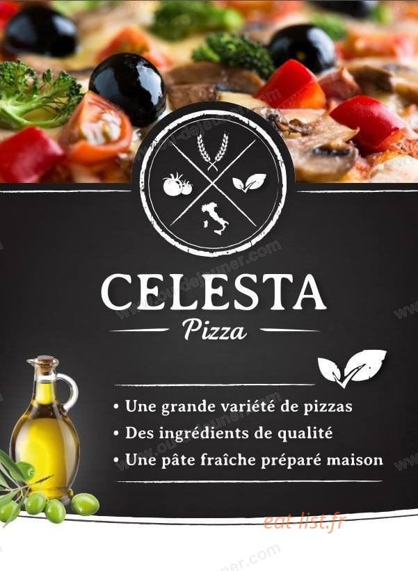 Celesta pizza — carte page 1
