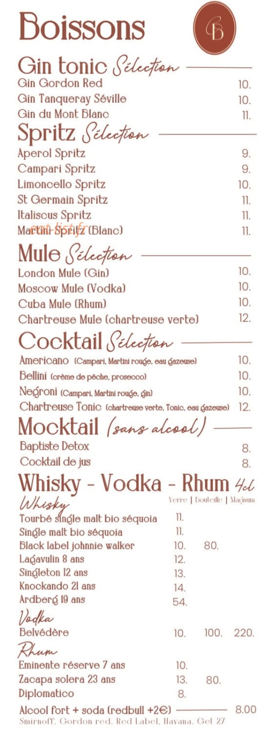 Chez Baptiste — carte page 6