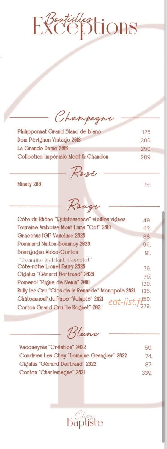Chez Baptiste — carte page 2