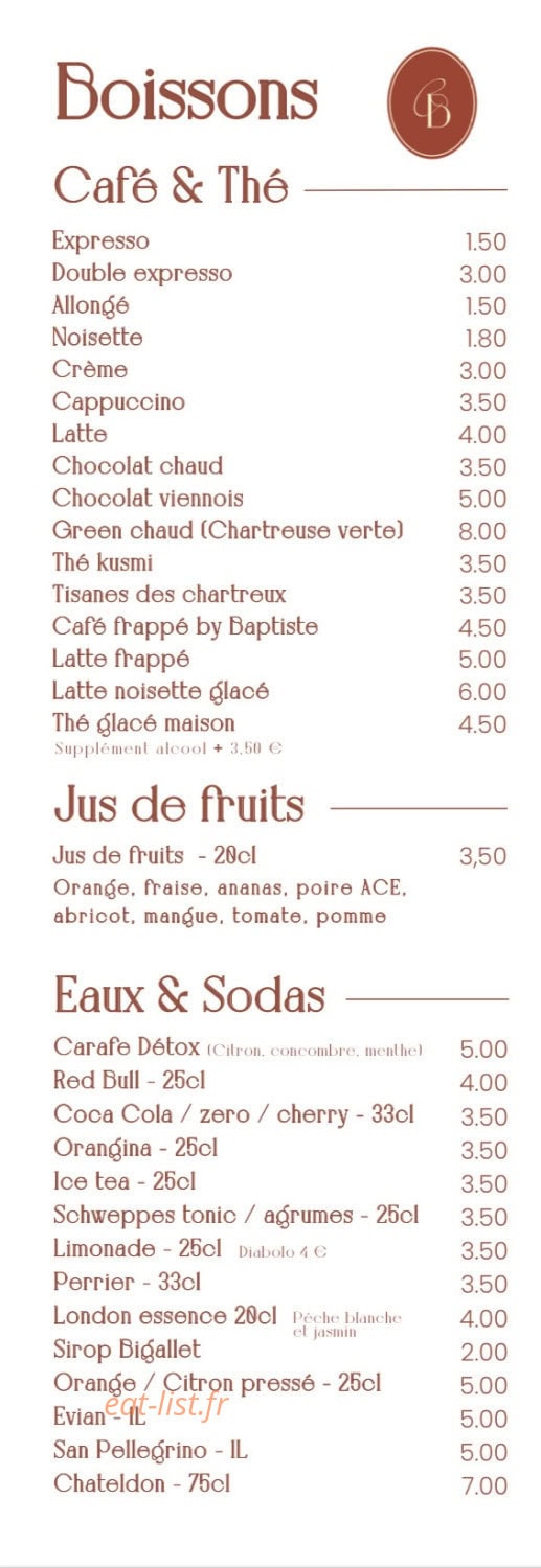 Chez Baptiste — carte page 5