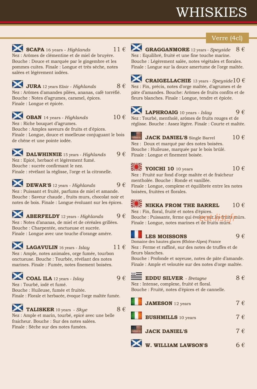 Hyde park Public House — carte page 9