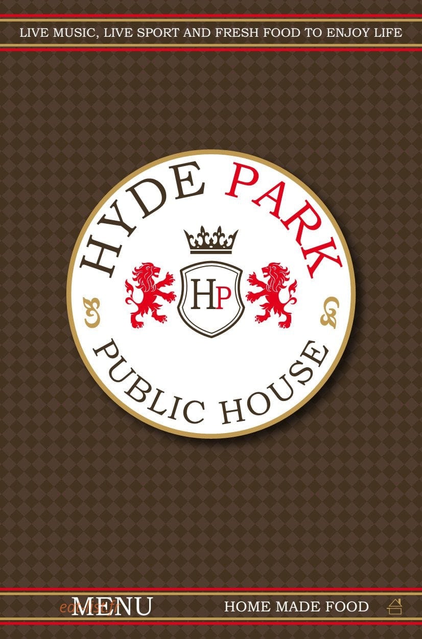 Hyde park Public House — carte page 13