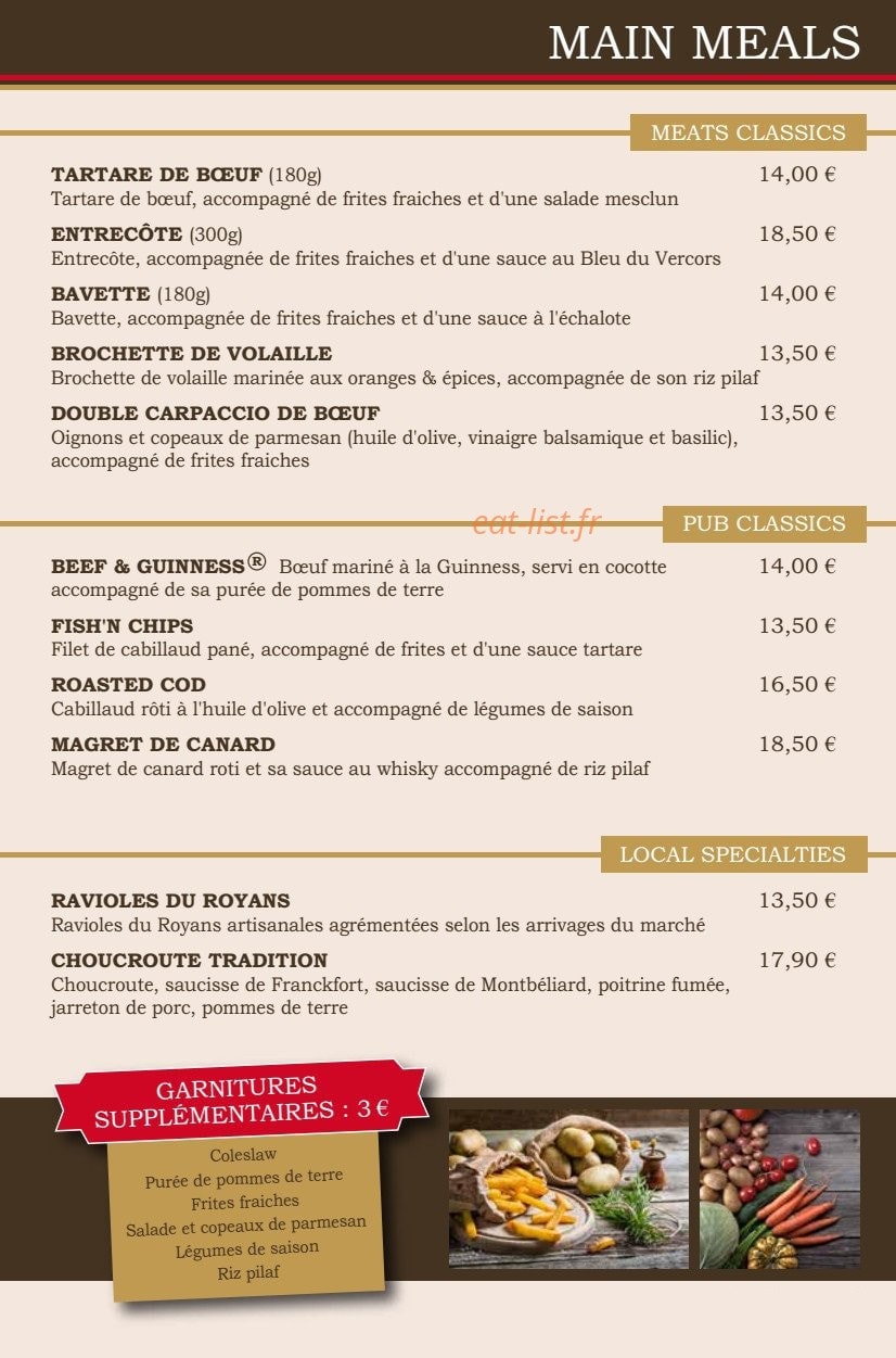 Hyde park Public House — carte page 5