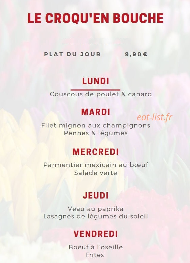 Le Croqu'En Bouche — carte page 1