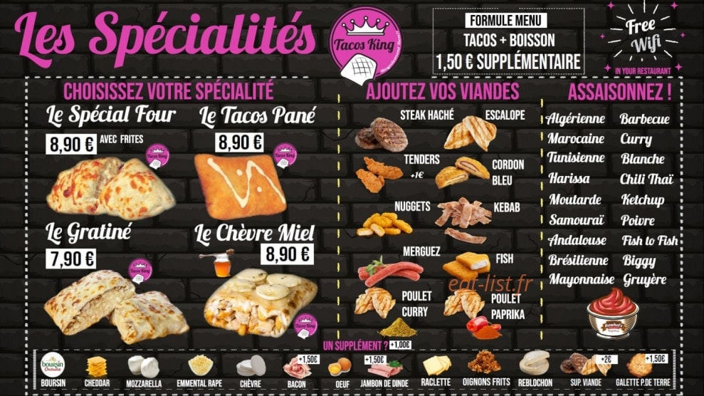 Le Tacos King à Voiron - menu et photos