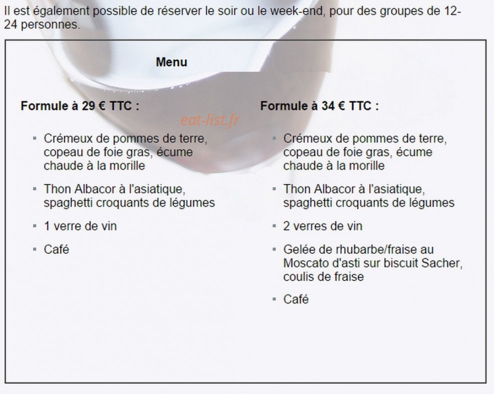 Les Délices du Sommelier — carte page 1