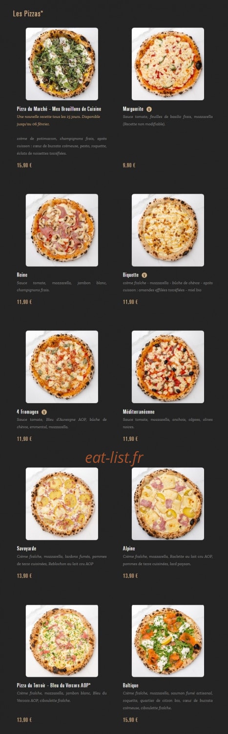 Pizza Cosy — carte page 1