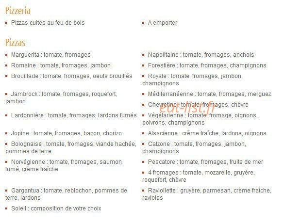 Pizzas Plus Plus — carte page 4