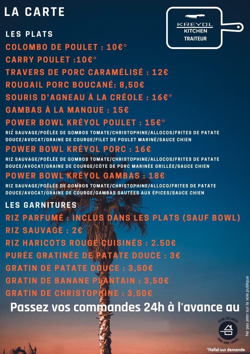 Kréyol Kitchen — carte page 3