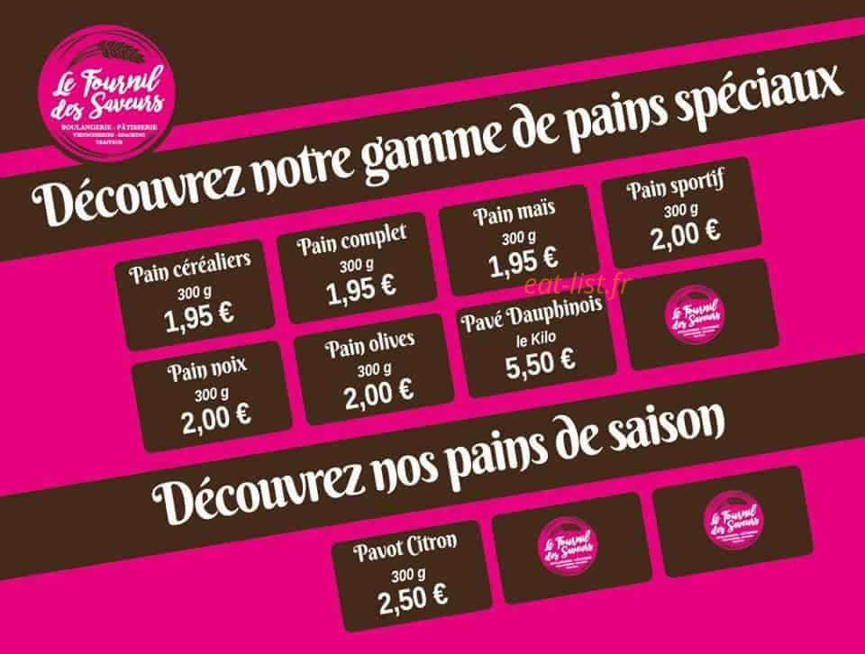 Le fournil des saveurs — carte page 2