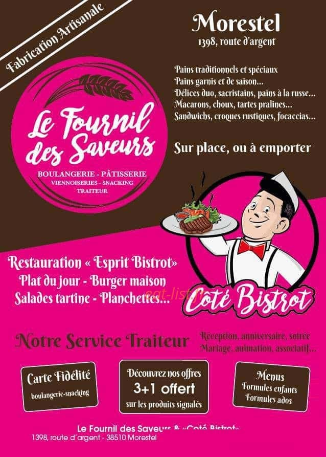 Le fournil des saveurs — carte page 1