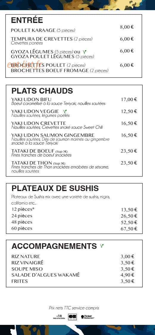 Le Sakura — carte page 3