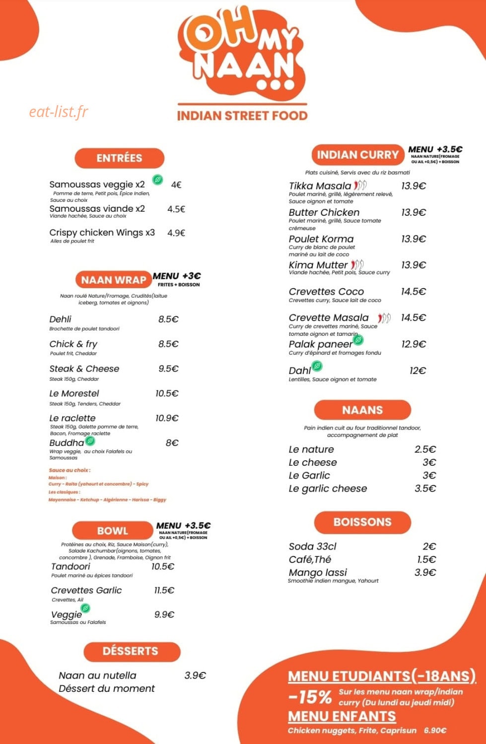 Oh My Naan — carte page 1