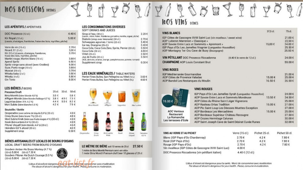 Restaurant La Romanche — carte page 6