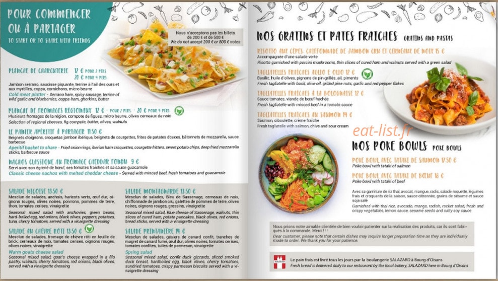 Restaurant La Romanche — carte page 2