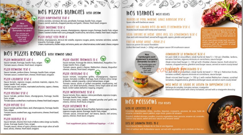 Restaurant La Romanche — carte page 3
