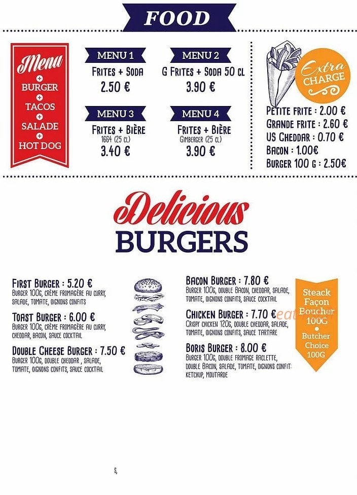 Boris Burgers — carte page 1