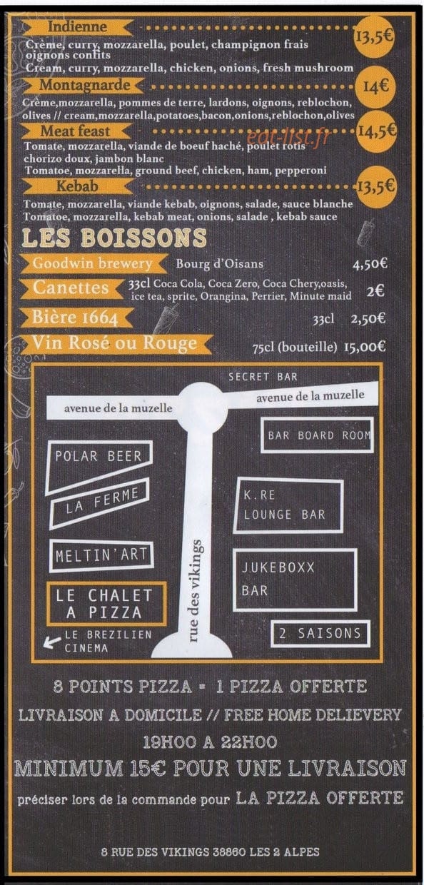 Le Châlet à Pizza — carte page 6