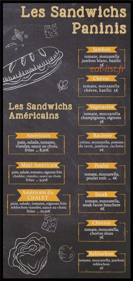 Le Châlet à Pizza — carte page 2