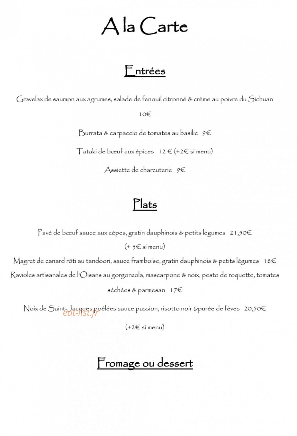 Le Cours de la Vie — carte page 1