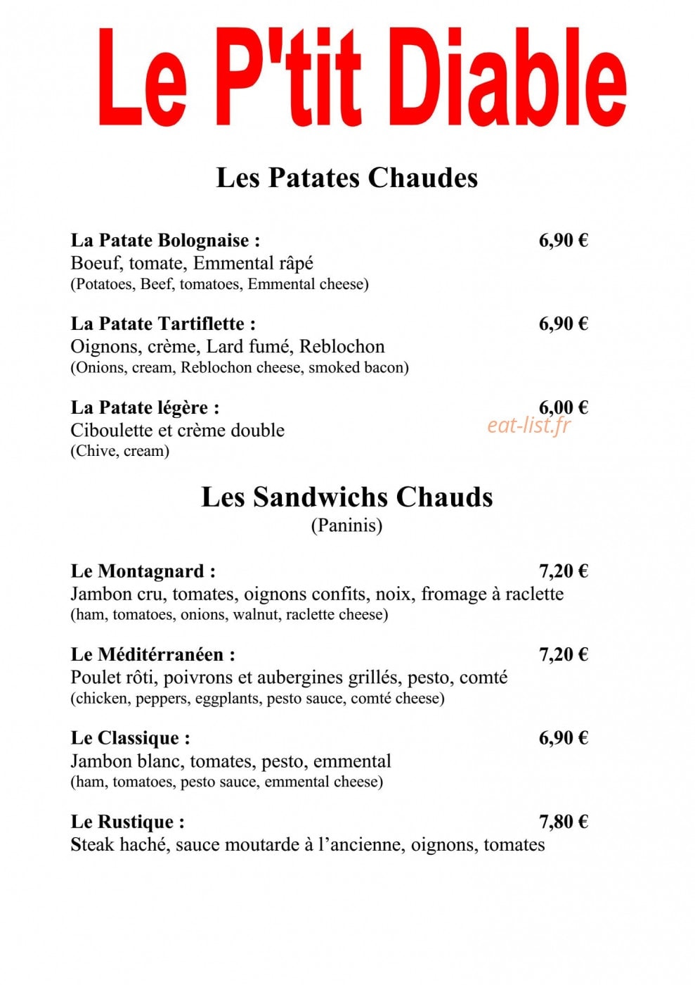 Le Diable au Coeur — carte page 1