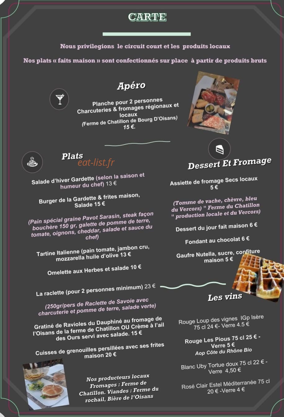 Café de la Gardette — carte page 1
