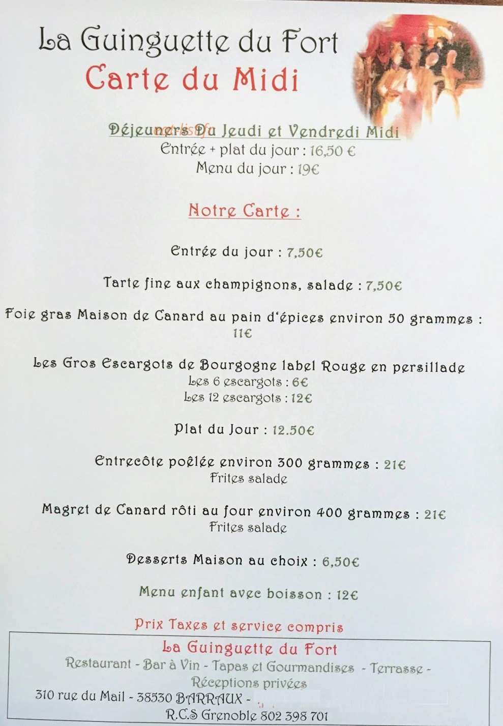 La Guinguette du Fort — carte page 2