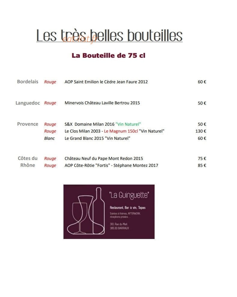 La Guinguette — carte page 6