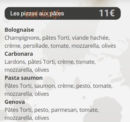 Pizza Jenini — carte page 3