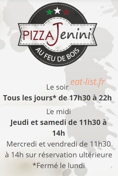 Pizza Jenini — carte page 1