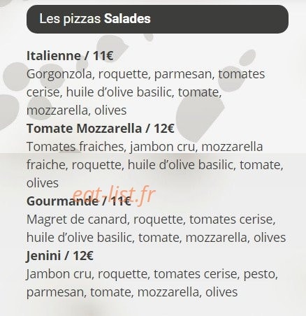 Pizza Jenini — carte page 2