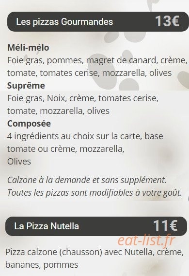 Pizza Jenini — carte page 4