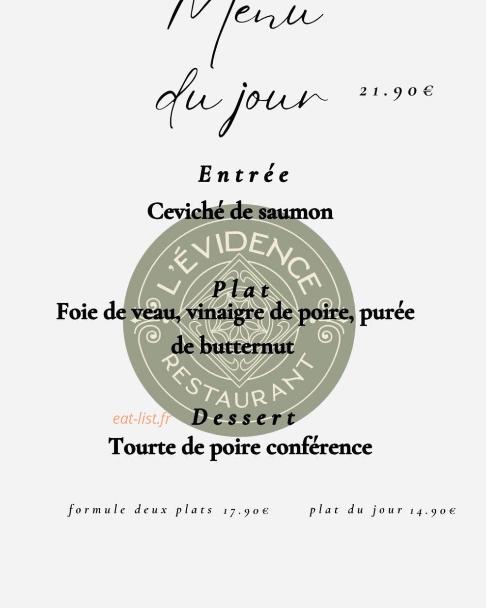 L'Evidence — carte page 1