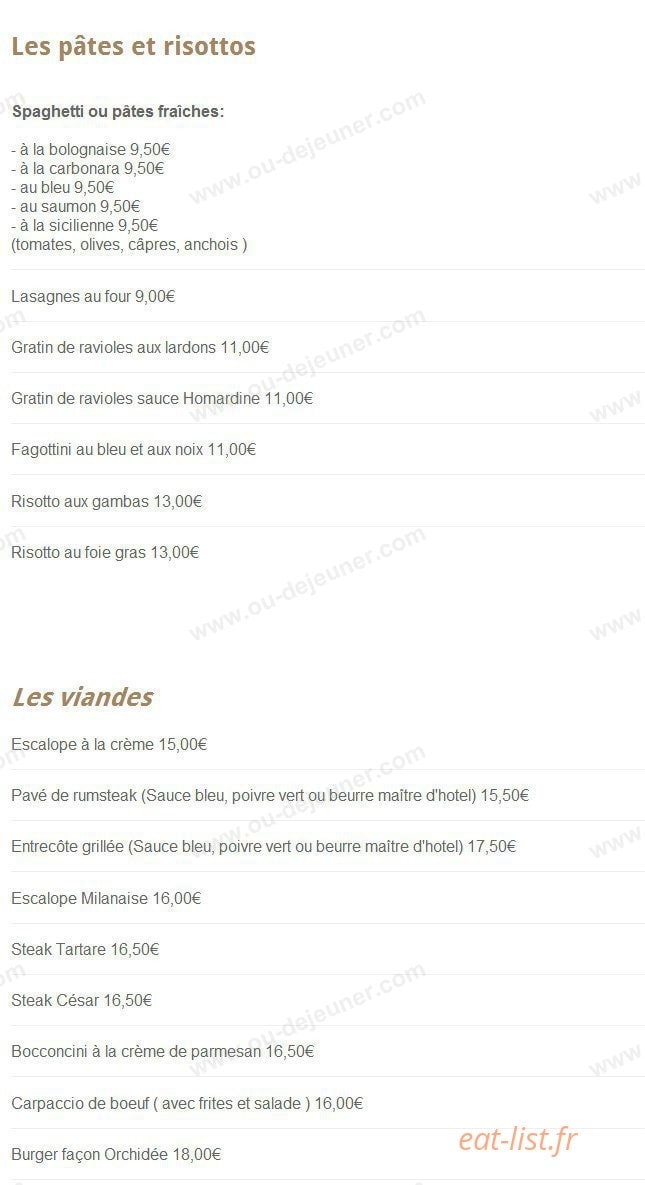 L'Orchidée — carte page 5