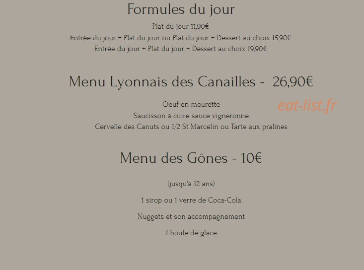 Les Canailles — carte page 2