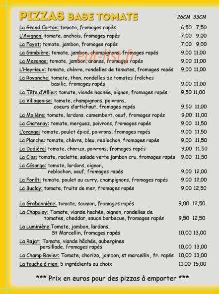 Tonton pizz’ — carte page 2