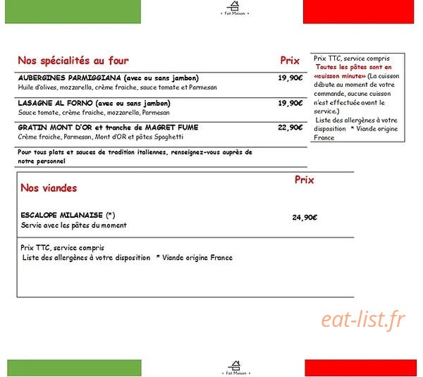 Osteria La Bufala — carte page 3
