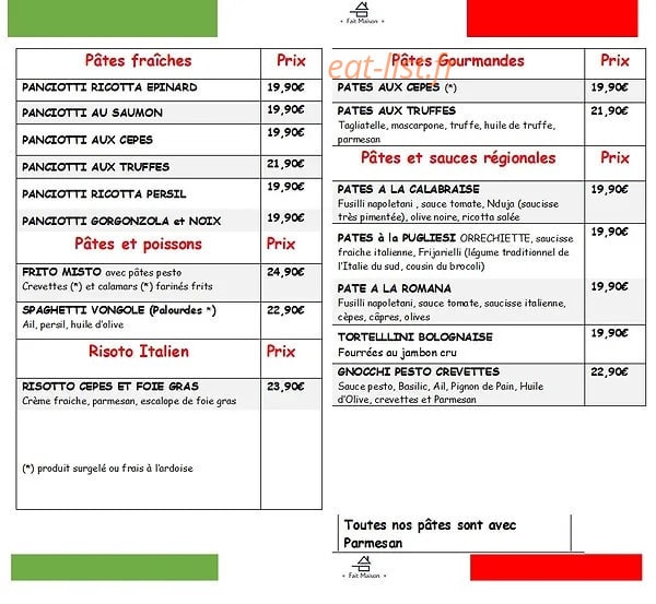 Osteria La Bufala — carte page 2