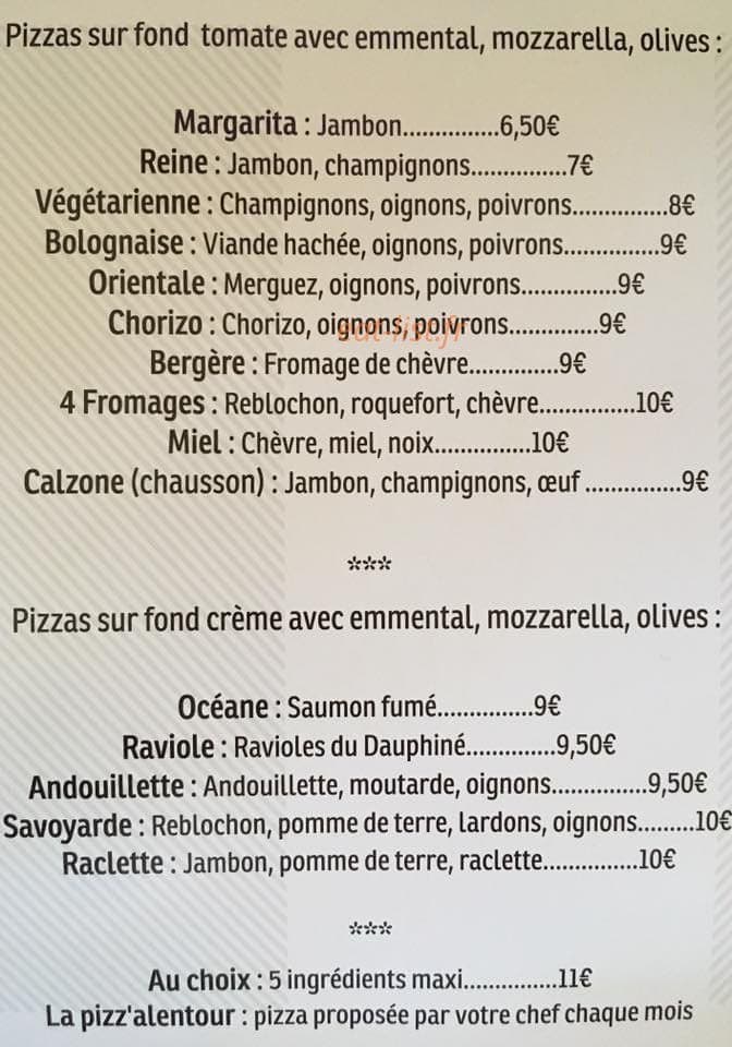 Pizz'Alentours — carte page 2