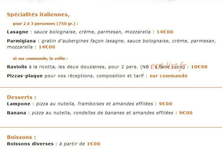 Pizza Varèze — carte page 2