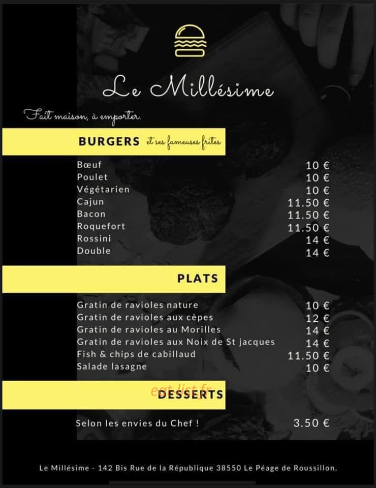Le Millésime — carte page 2